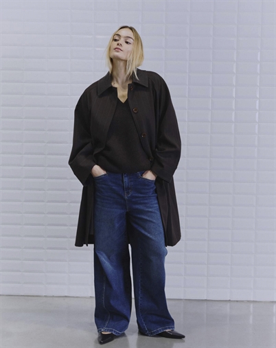 Withblack - WBLJayline Tailored Coat Jacke - Dark Brown Stripe